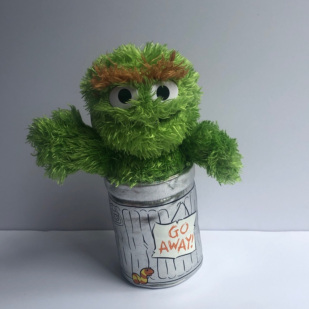 Sesame Street Gund Oscar the Grouch in Trash Can Plush